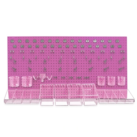 Azar Displays 125-Piece Pegboard Organizer Kit (2 - 24"x24") 900988-PNK